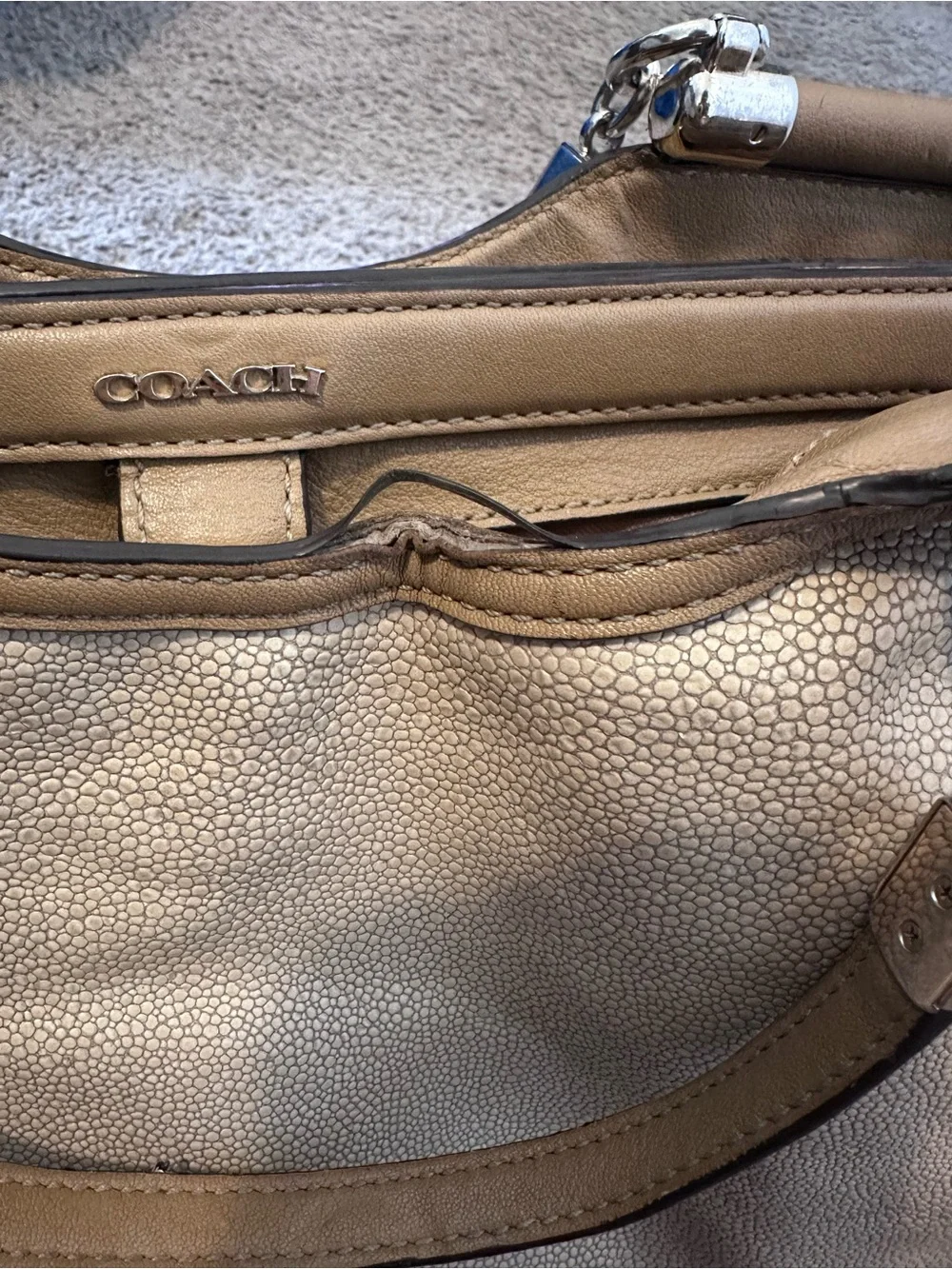 Coach Madison pinnacle caroline satchel stingray Embossed leather (needs cleanin